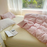 Xpoko Pastel Plaid Bedsheet Set