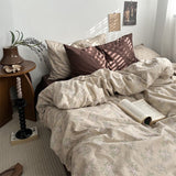 Xpoko Dark Academia Vintage Brown Bedding Set