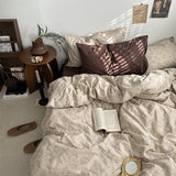 Xpoko Dark Academia Vintage Brown Bedding Set