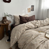 Xpoko Dark Academia Vintage Brown Bedding Set