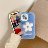 Xpoko Monster Plush Flower Embroidery Phone Case