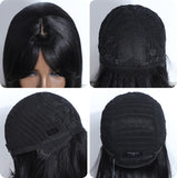 Xpoko Synthetic Straight Bob Wigs With Bangs For Women Natural Hair full machine made 16" Bob Synthetic Hair