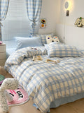 Xpoko Danish Pastel Plaid Bedding Set