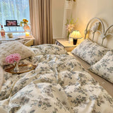 Xpoko NEW Printing Bedding Set Pure Cotton Quilt Cover Set Single Double Queen Size Duvet Cover Set High Quality Bedding Cover Set