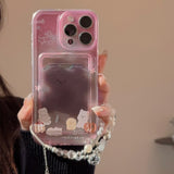 Xpoko Pink and Purple Smudged Bear Phone Case