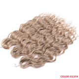 Xpoko Synthetic Anna Hair Loose Deep Wave Braiding Hair Extensions 24 Inch Water Wave Braid Hair Ombre Blonde Twist Crochet Curly Hair