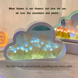 Xpoko Kawaii Cloud Mirror Tulip Night Light Christmas Thanksgiving gifts