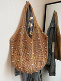 Xpoko Beads Hollow Bags Accessories Woven Handbag