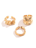 Xpoko Three Pieces Geometric Solid Color Rings Accessories