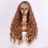 Xpoko Brown Wig With Hand Hook Lace Wig Suitable For Women's Natural Hair Line Synthetic Hair Daily Lace Wig Role-Playing