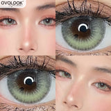 Xpoko 2pcs/pair Blue Lenses Colored Lenses for Eyes Anime Color Contact Lenses Beauty Eye Color Lens Prescription Lenses 14.5