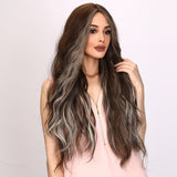 Xpoko 32 inches Mirador color picking gradient long curls, high temperature silk material, suitable for daily wear and matching