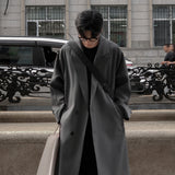 Xpoko Men Winter Outfit Trench Coat Autumn Korean Men's New Fashion Overcoat Male Long Windbreaker Streetwear Trench Men Outerwear Black/Gray/Coffee