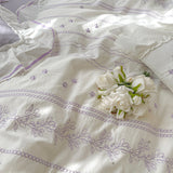 Xpoko Embroided French Lace Ruffle Bedding Set