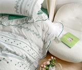 Xpoko Embroided French Lace Ruffle Bedding Set