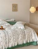 Xpoko Embroided French Lace Ruffle Bedding Set