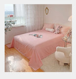 Xpoko Bedding Set Lace Duvet Cover Pillow Case Bed Sheet girl style bed skirt  for Single Double King Queen Size Bed Cover