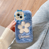 Xpoko Monster Plush Flower Embroidery Phone Case