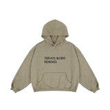 Xpoko Autumn and winter new trendy brand painter melancholy heavy industry washed gradient hooded sweatshirt for men harajuku Y2K TOP