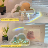 Xpoko Kawaii Cloud Mirror Tulip Night Light Christmas Thanksgiving gifts