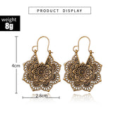 Xpoko Vintage Hollow Alloy Flower Earring Accessories