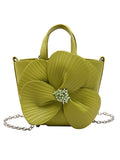 Xpoko Flower Shape Pleated Split-Joint Bags Crossbody Bags Handbags Tote Bags