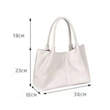 Xpoko back to school Simple White Shoulder Bag 2025 Women's PU Leather Soft Underarm Tote Bag School Large Capacity Bag Full Student Shopping Handbag