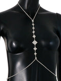 Xpoko Rhinestone Rhombus Body Chain Accessories