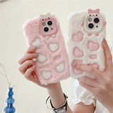 Xpoko Monster Plush Embroidered Heart Phone Case