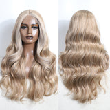 Xpoko Synthetic Lace Front Wig 26"Highlight Blonde Brown black Body Wave Blonde Wigs For Women Ombre Lace Wig Synthetic Lace Front Wig