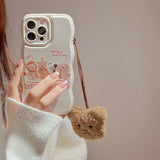 Xpoko Cute Bear Plush Pendant Phone Case