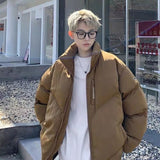 Xpoko Bread coat American retro cotton coat men's Harajuku winter 2024 new loose stand-up collar trendy brand thickened thermal cotton