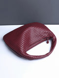 Xpoko Geometric Solid Color Split-Joint Woven Zipper Bags Handbags