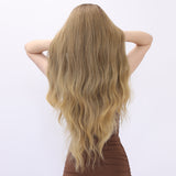 Xpoko Everyday basics: 30-inch brown long curly hair wig set, high-temperature silk material, basic and versatile style