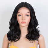 Xpoko Synthetic Lace Front Wigs 20 Inch Black Deep Wavy Wig Blonde Wig Cosplay Curly Wig Lace Front Wig For Women Lace Wig