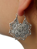 Xpoko Vintage Hollow Alloy Flower Earring Accessories