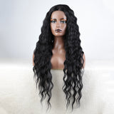 Xpoko Synthetic Lace Front Wig Baby Hair Wig Long Wavy 30 "  Lace Wig For Women Lace Front Wig Ombre Blonde Black Wig Cosplay Wig