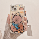 Xpoko Kawaii Cartoon Capybara Magnetic Stand Phone Case