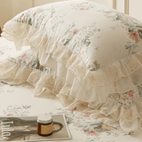 Xpoko Floral Princess Cotton Frill Bedding Set