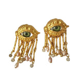 Xpoko Christmas Gifts Golden Eye Earrings