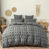 Xpoko Grey Pom Pom Bedding Set