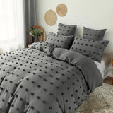 Xpoko Grey Pom Pom Bedding Set