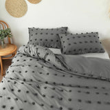 Xpoko Grey Pom Pom Bedding Set