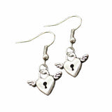 Xpoko Christmas Gifts Heart Lock Earrings