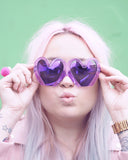 Xpoko Glitter Heart Shaped Glasses