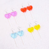 Xpoko Christmas Gifts Heart Lollipop Earrings