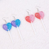 Xpoko Christmas Gifts Heart Lollipop Earrings