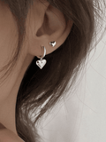 Xpoko Irregular Heart Pendant Hoop Earring