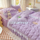 Xpoko Kawaii Ruffle Bedding Set