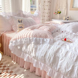 Xpoko Kawaii Ruffle Bedding Set